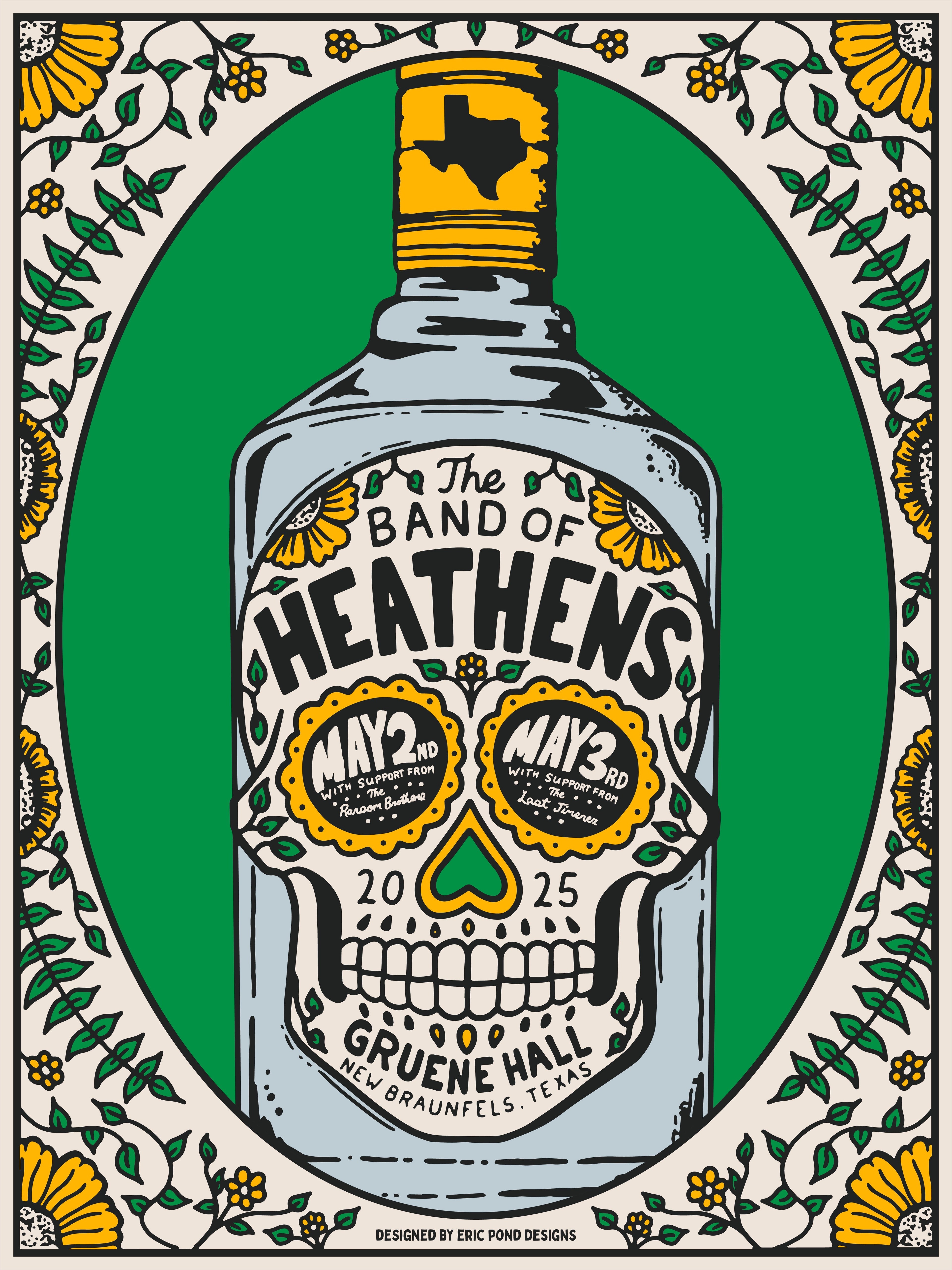 Gruene Hall - May, 2025 - Show Poster [Green]