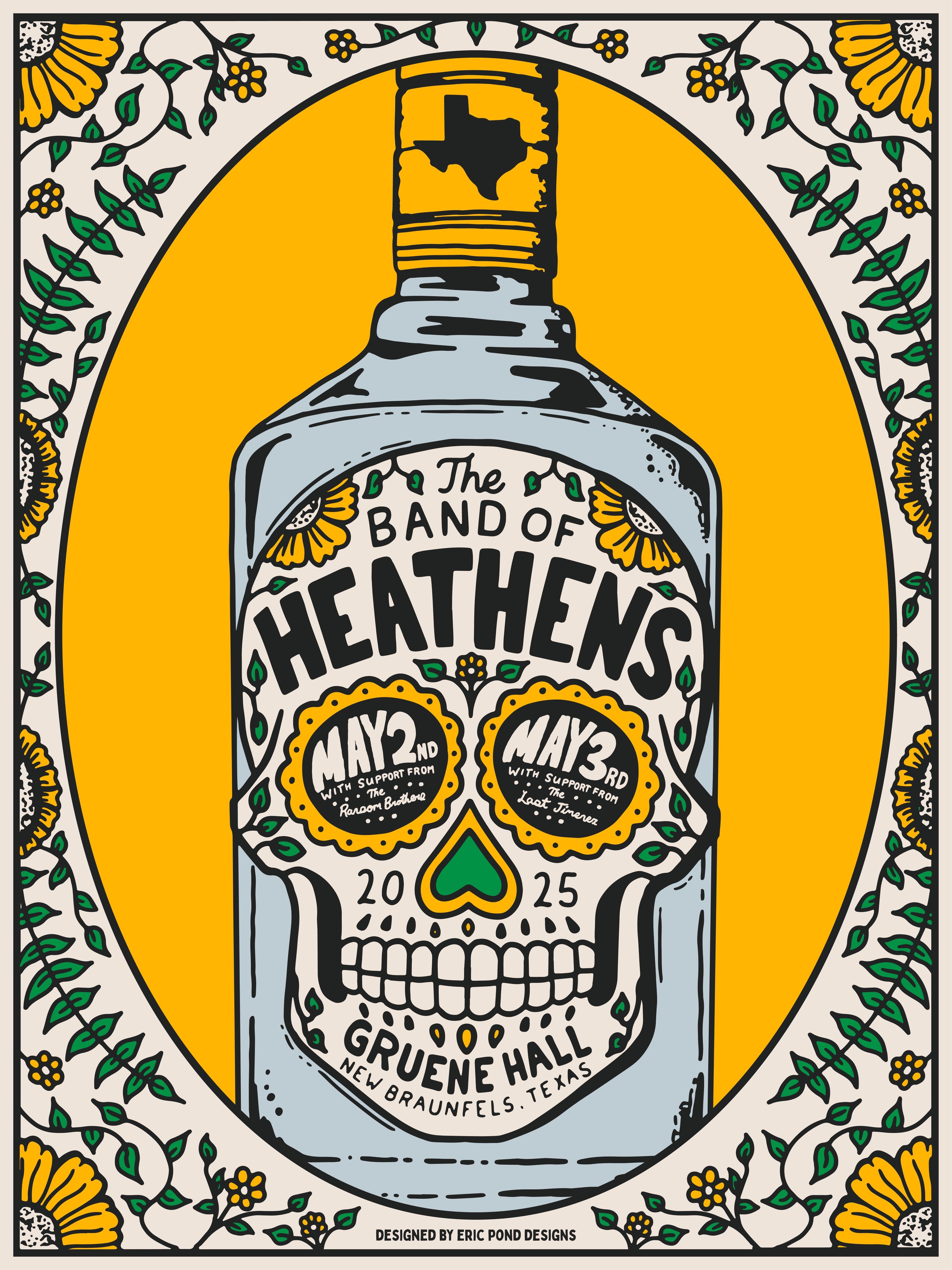 Gruene Hall - May, 2025 - Show Poster [Yellow]