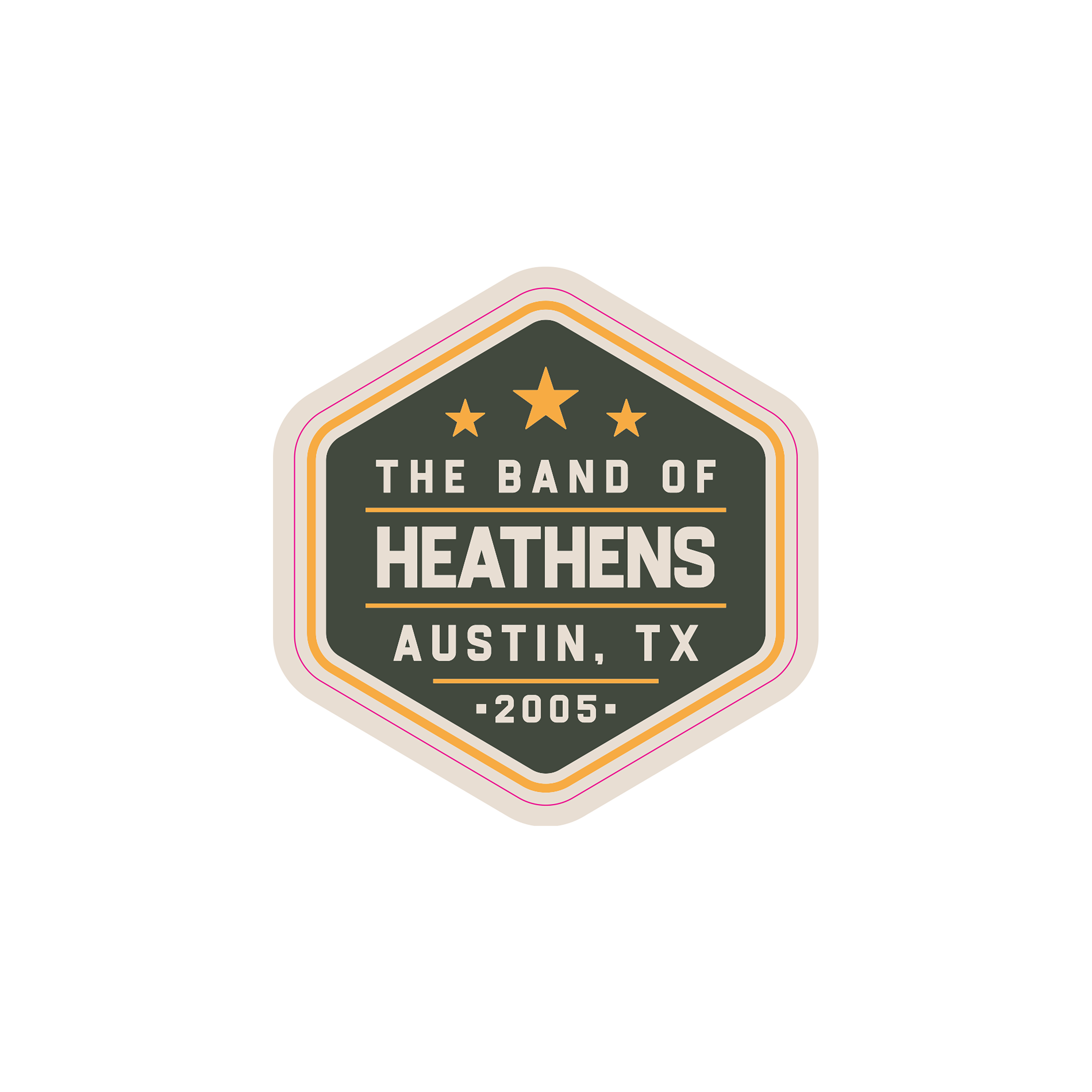 The Band Of Heathens Stars Shield Die-Cut Sticker